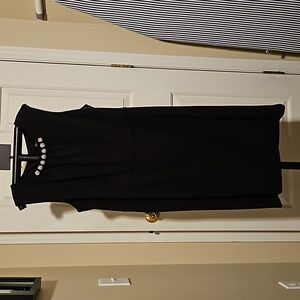 Shelby Nites Black Embelished Neck Line Zipper Closure Women's sz 18W NWT